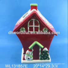 High quality large ceramic Christmas house storage container